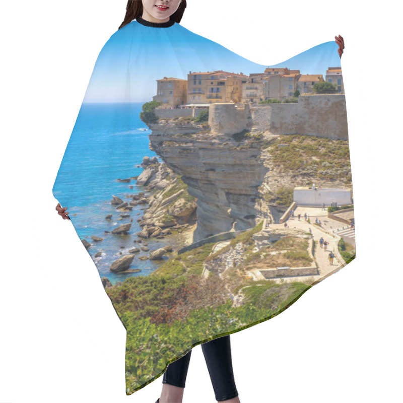 Personality  Coastal Town Of Bonifacio On Mediterranean Sea Cliff In Corse Du Sud, France, Europe Hair Cutting Cape