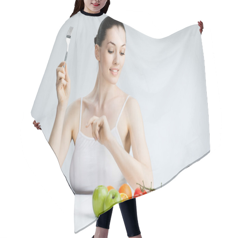 Personality  Eating Healthy Food Hair Cutting Cape