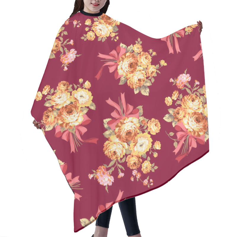 Personality  Rose Flower Pattern, Hair Cutting Cape