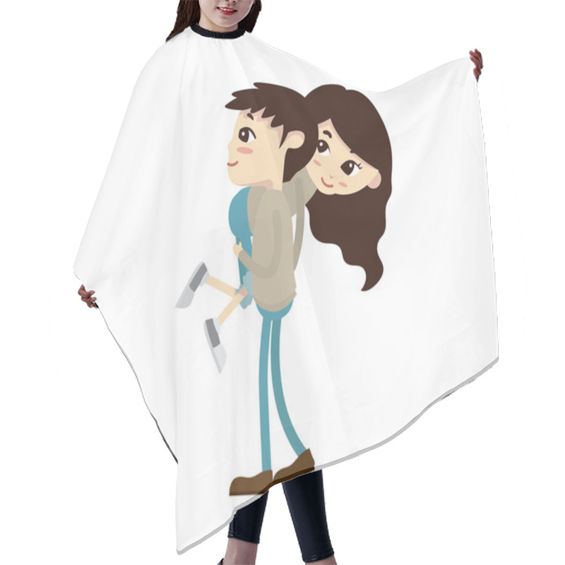 Personality  Romantic Couple Illustration - A Surprise For You Hair Cutting Cape