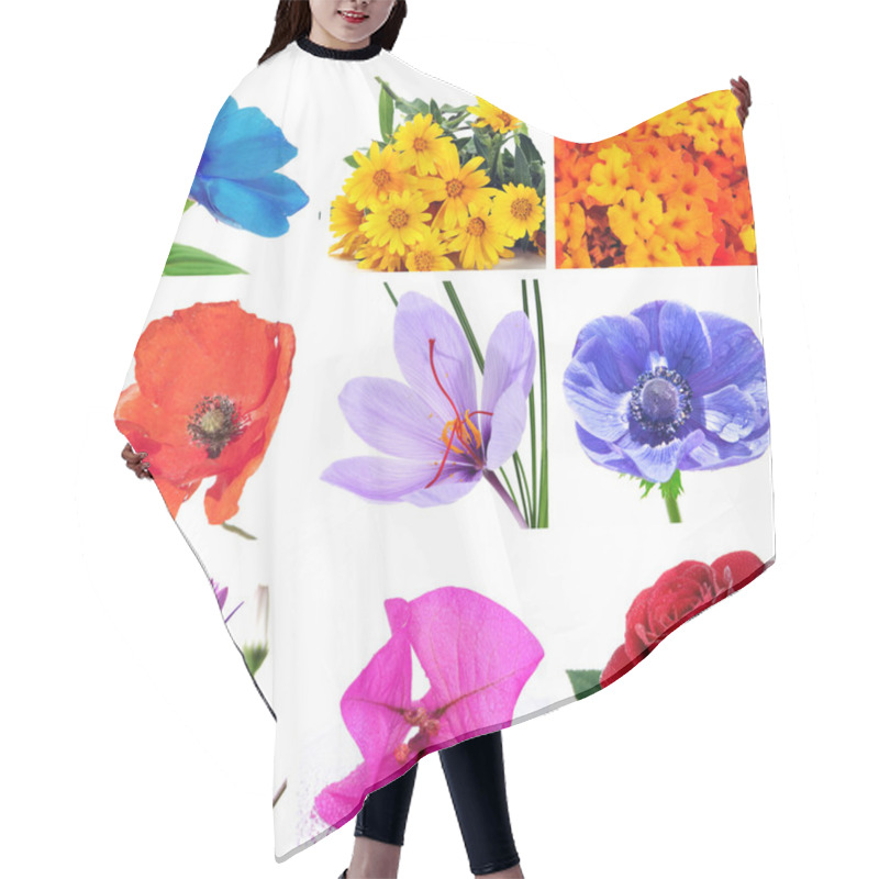 Personality  Flowers Collage Hair Cutting Cape