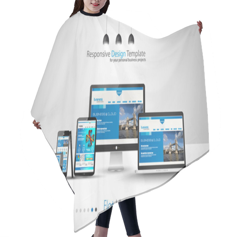 Personality  Modern Devices Mockups Fpr Your Business Projects. Hair Cutting Cape