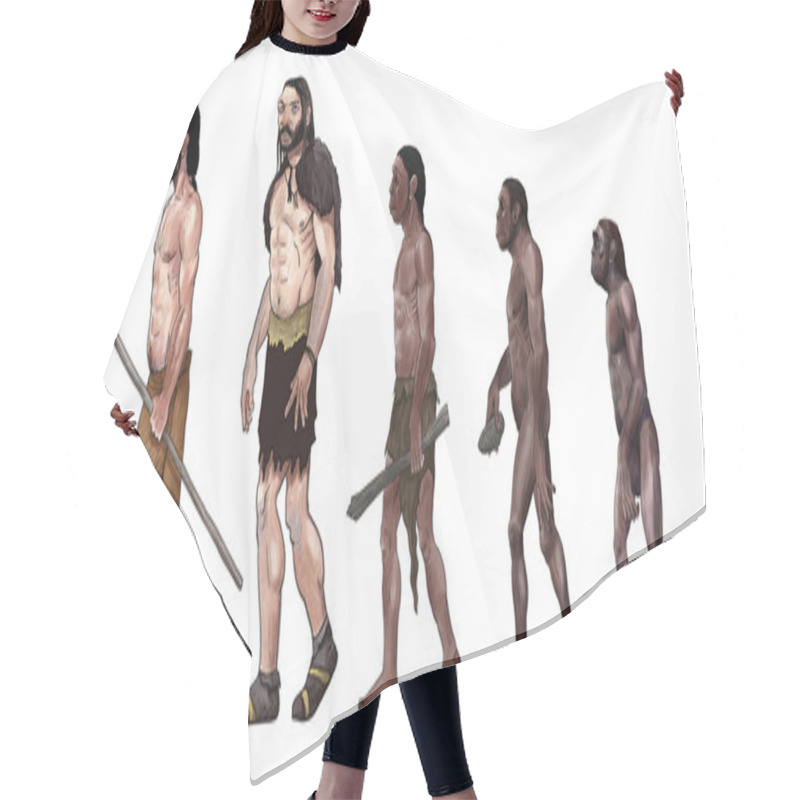 Personality  Human Evolution Illustration Hair Cutting Cape