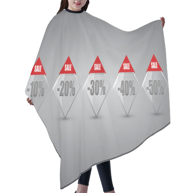 Personality  Set Of Sale Labels Hair Cutting Cape