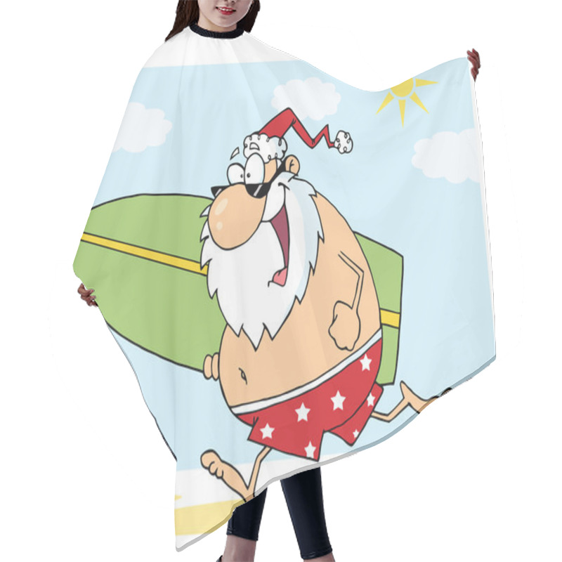 Personality  Santa Surfer Character Hair Cutting Cape