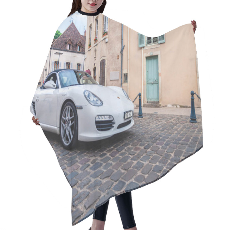 Personality  France Beaune 2019-06-19 Image Of White German Car Porsche Boxst Hair Cutting Cape