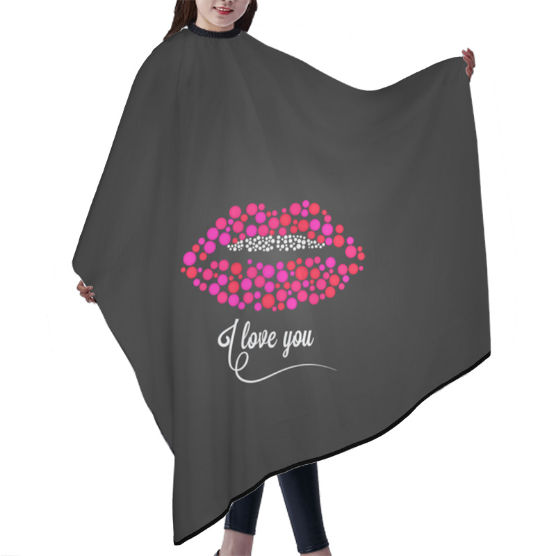 Personality  Lips Kiss Lipstick Love Design Background Hair Cutting Cape