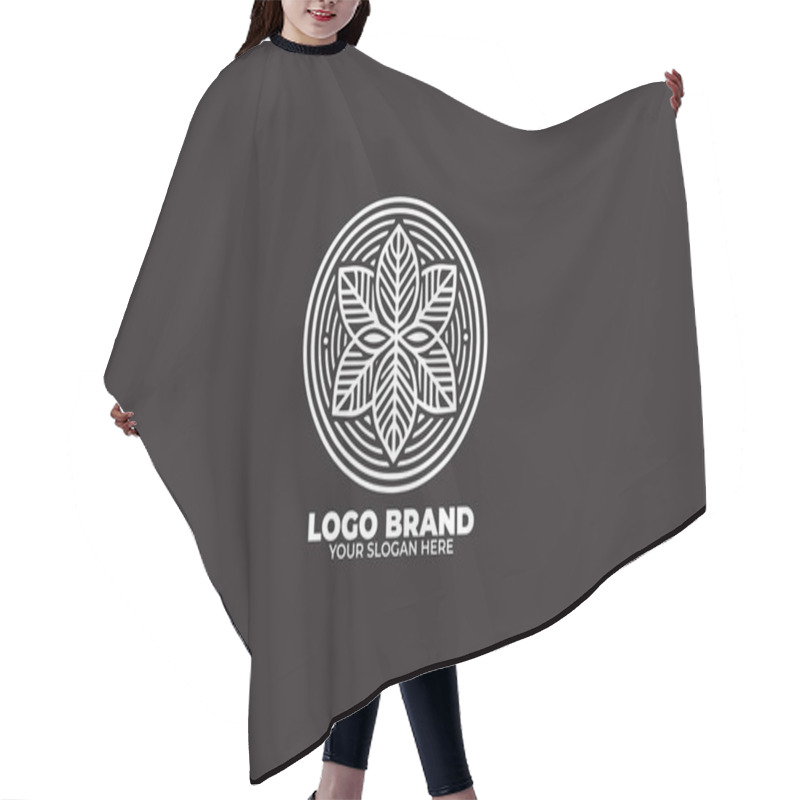 Personality  A Circular Leaf Design With Intricate Lines Radiating Outward Hair Cutting Cape