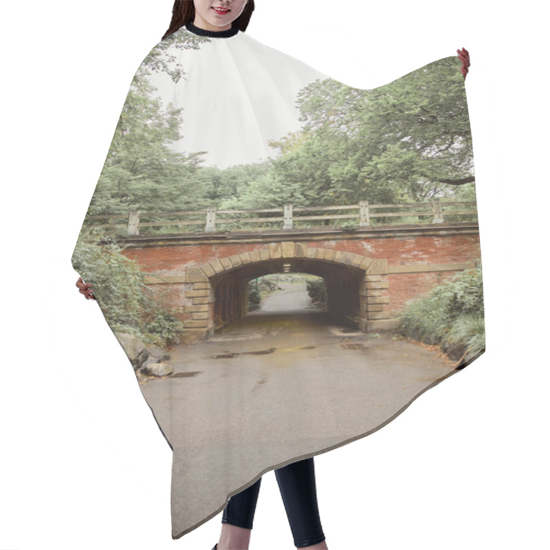 Personality  Stone Bridge With Tunnel And Trees With Fall Foliage In Central Park Of New York City, Autumn Scene Hair Cutting Cape