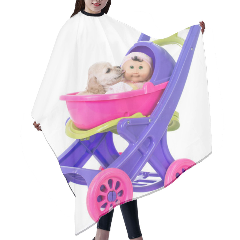 Personality  Puppy In A Stroller Hair Cutting Cape