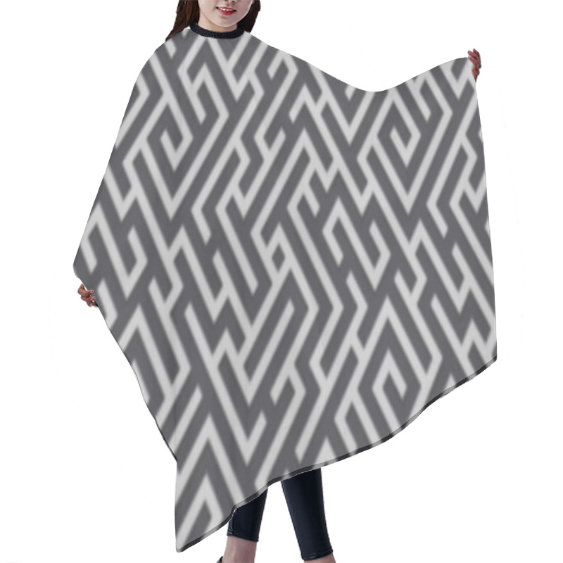 Personality  Blur Effect Background. Geometric Illustration With Maze. Labyrinth. Hair Cutting Cape