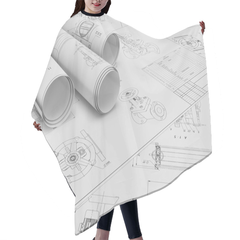 Personality  Roll And Flat Technical Drawings Hair Cutting Cape