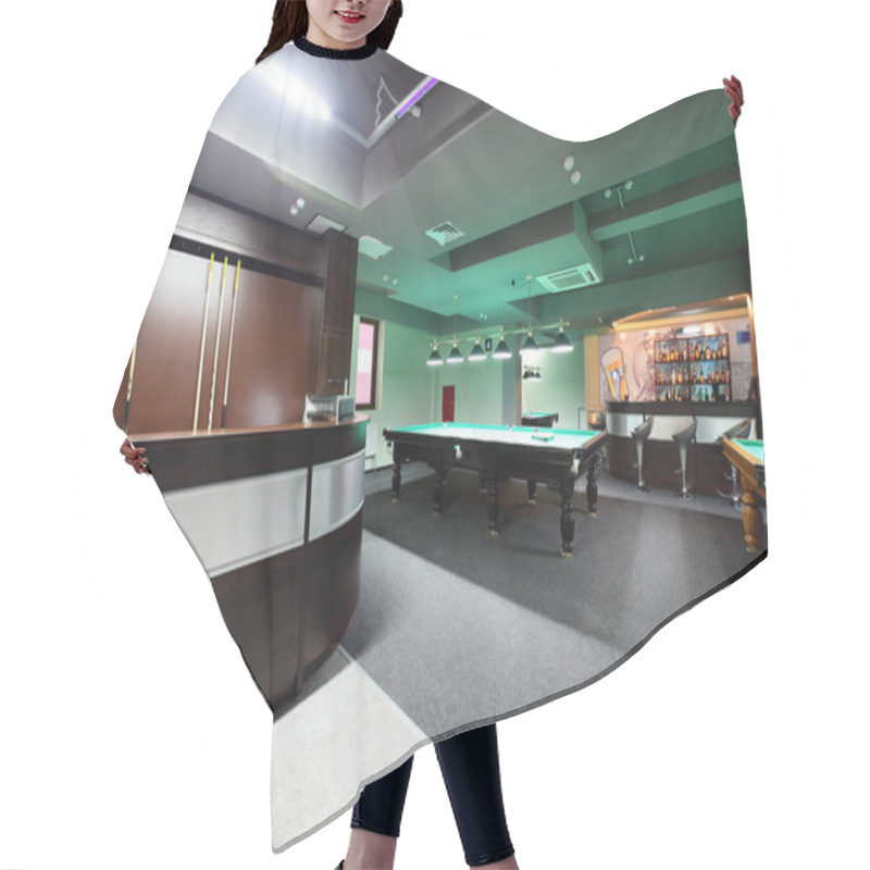 Personality  Interior Of Beautiful And Modern Billiard Hair Cutting Cape