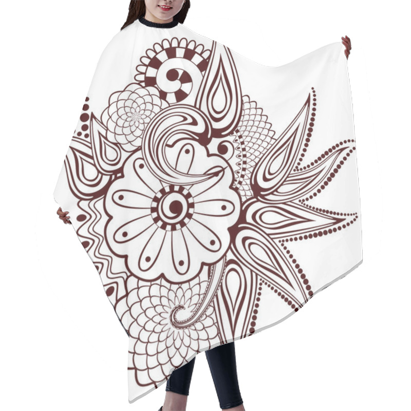 Personality  Paisley Flowers Mehndi Hair Cutting Cape