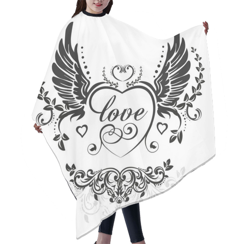 Personality  Black Wings Hair Cutting Cape