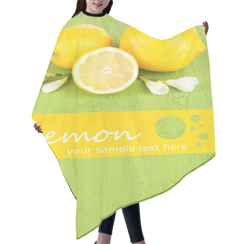 Personality  Fresh Lemons And Lavender On Green Table Hair Cutting Cape