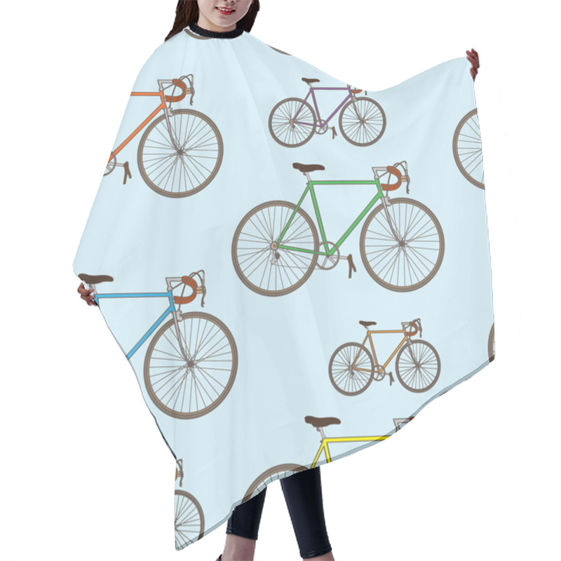 Personality  Retro Hipster Bicycles Background Hair Cutting Cape