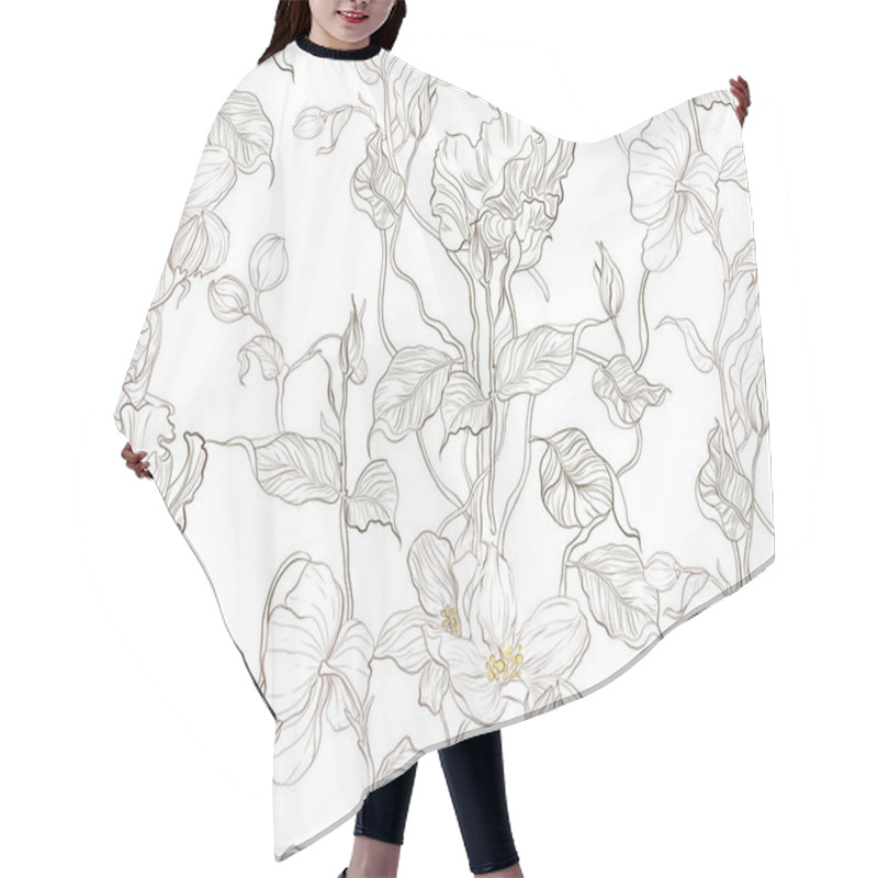 Personality  Floral Seamless Pattern. Hair Cutting Cape