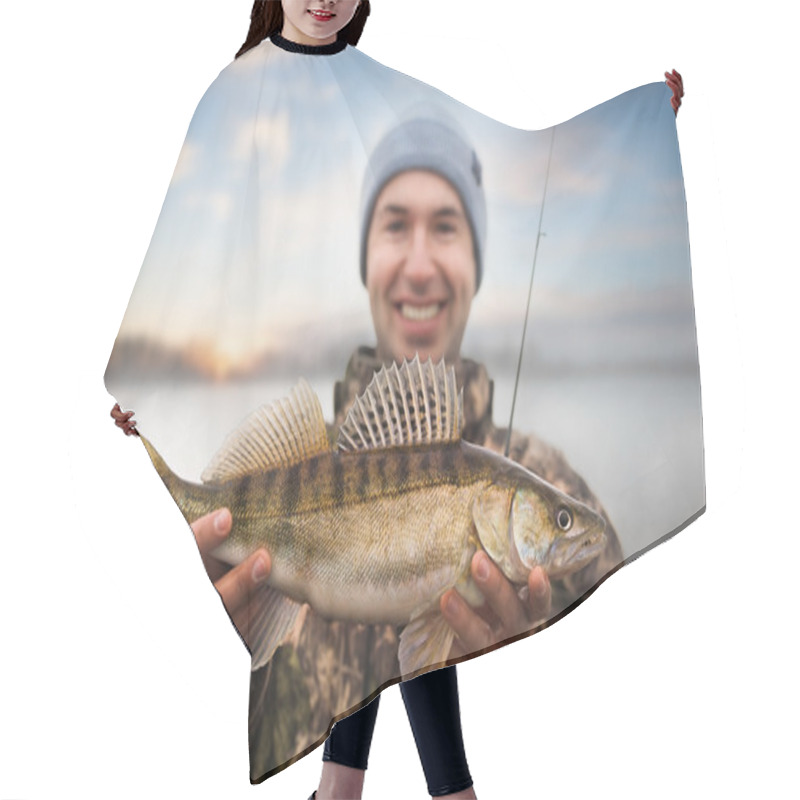 Personality  Angler With Zander Hair Cutting Cape