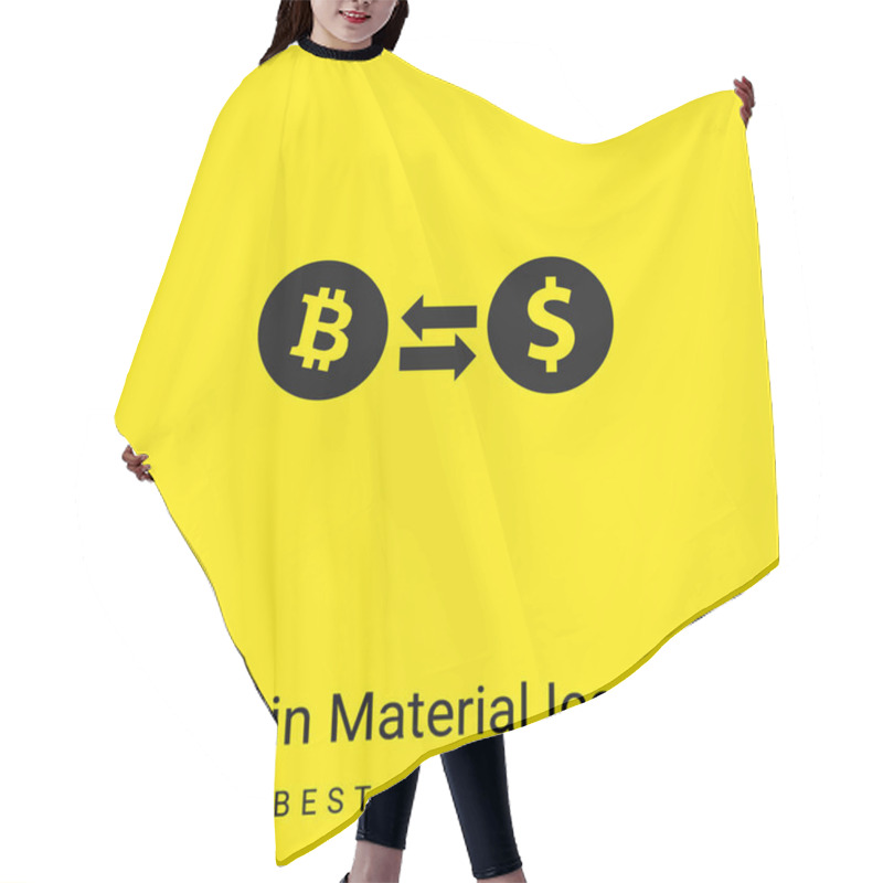 Personality  Bitcoin To Dollar Exchange Rate Symbol Minimal Bright Yellow Material Icon Hair Cutting Cape