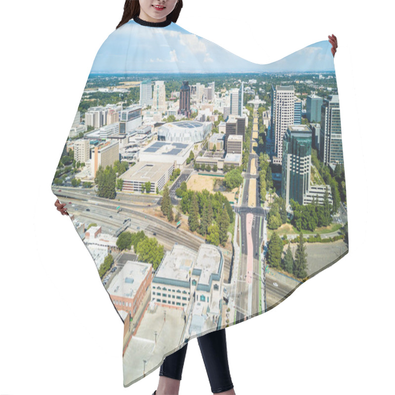 Personality  Aerial View Of Downtown Sacramento Hair Cutting Cape