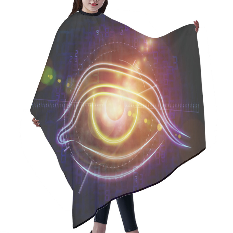 Personality  Abstract Technology Eye Hair Cutting Cape