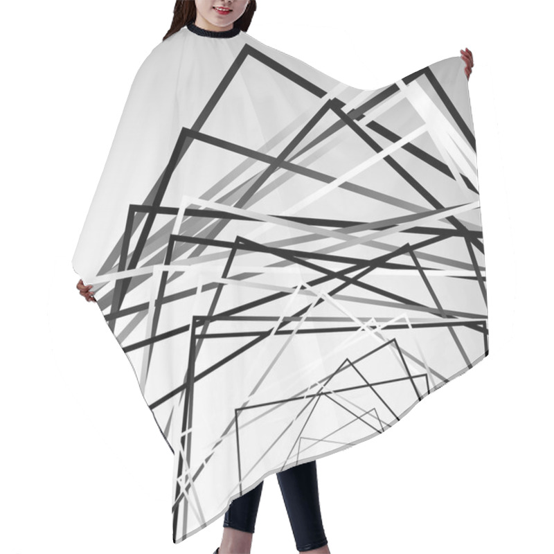 Personality  Abstract Squares Geometric Element.   Hair Cutting Cape