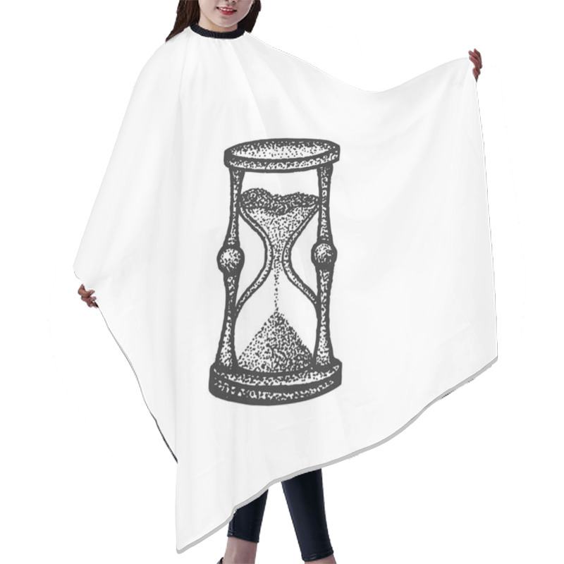 Personality  Vector Hand Drawn Sandglass Illustratio Hair Cutting Cape