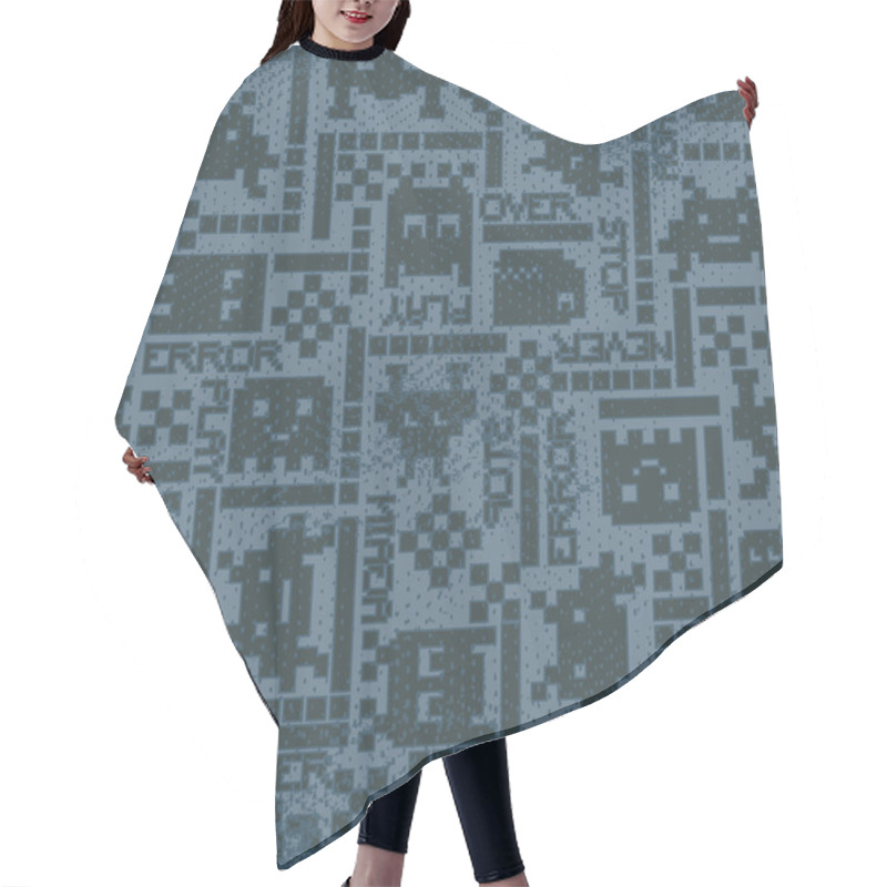 Personality  Vector Seamless Graphical Geometric Robots Pattern Hair Cutting Cape