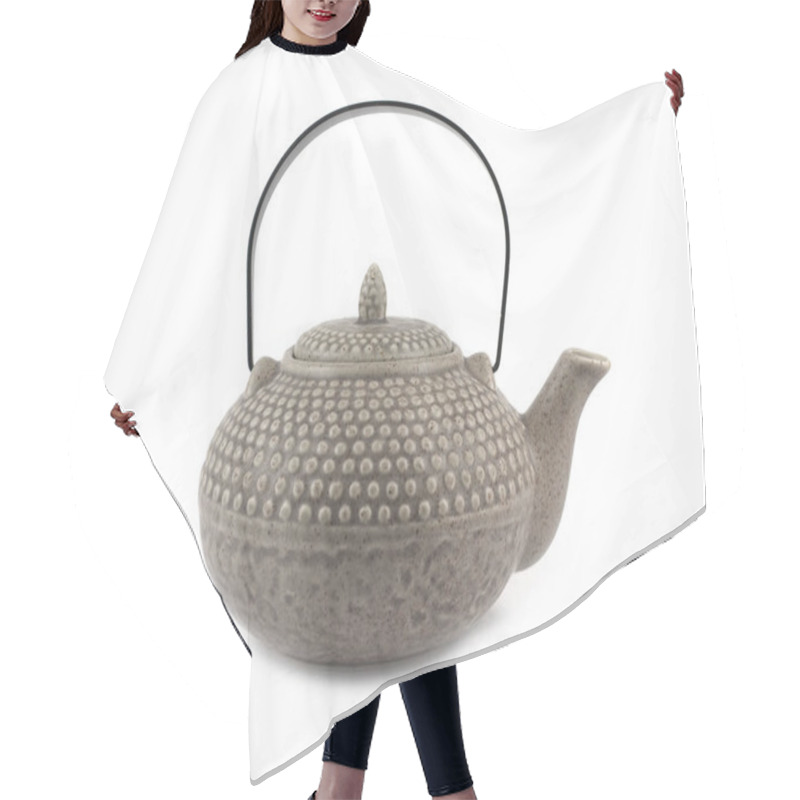 Personality  Teapot Isolated On White Hair Cutting Cape