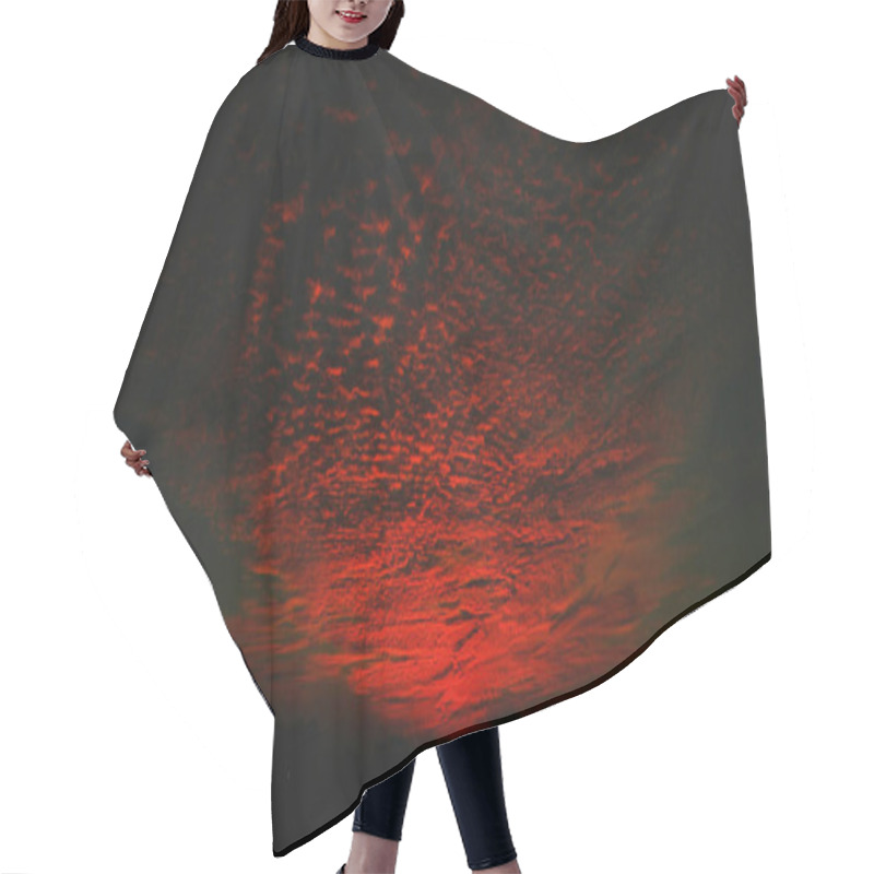 Personality  Stunning Twilight Sky With Vibrant Red And Dark Clouds. Hair Cutting Cape