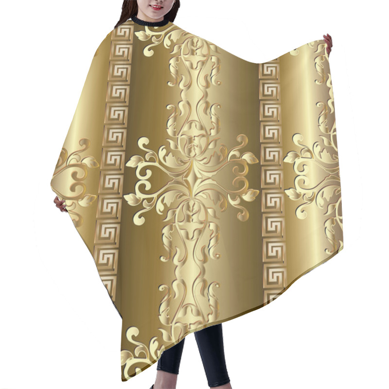 Personality  Gold Baroque Seamless Pattern. Greek Ornaments. Hair Cutting Cape