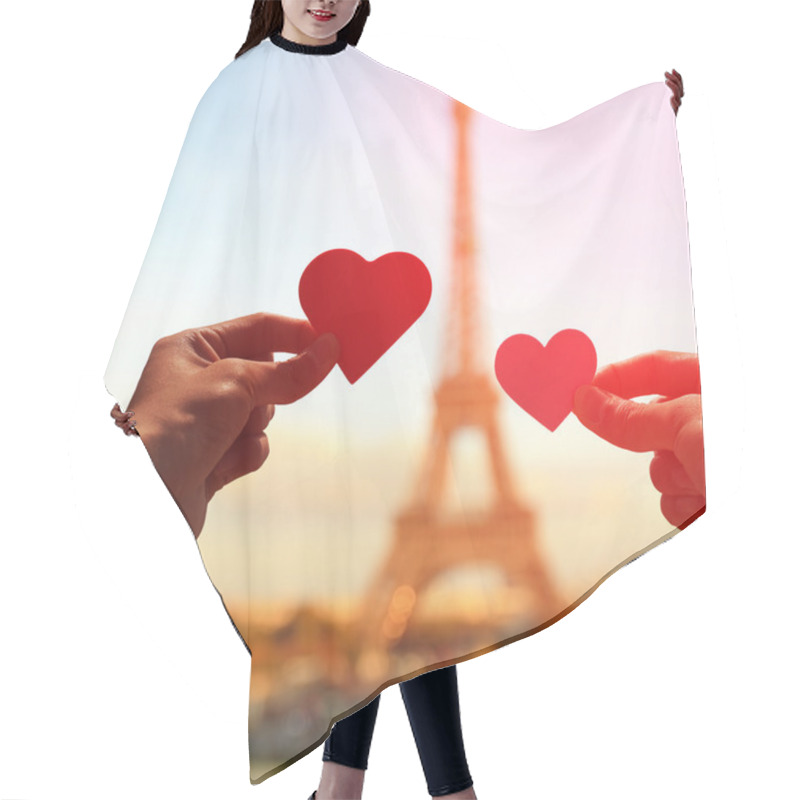 Personality  Hands Holding Paper Hearts Hair Cutting Cape