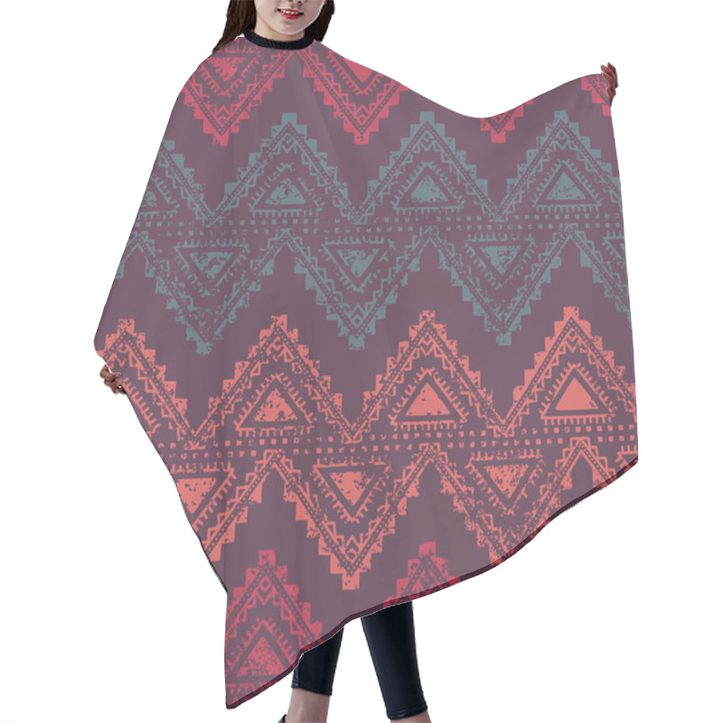 Personality  Zigzags - Seamless Ethnic Background. Hair Cutting Cape