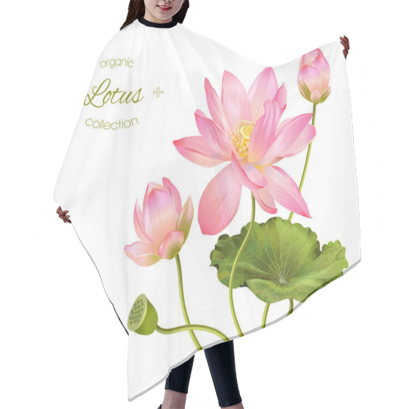 Personality  Lotus Realistic Illustration Hair Cutting Cape