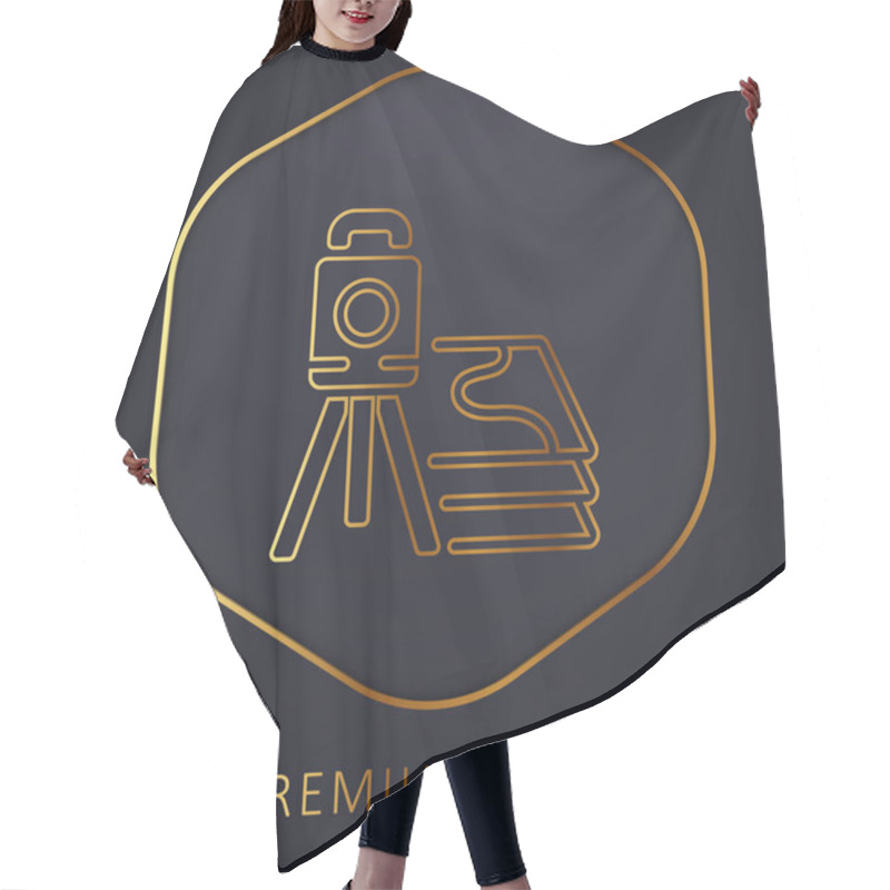 Personality  3d Scanner Golden Line Premium Logo Or Icon Hair Cutting Cape