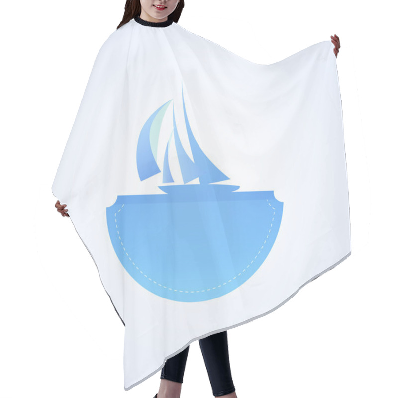 Personality  Illustration Of Yacht In Sea Hair Cutting Cape