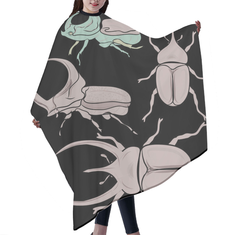 Personality  Beetle Silhouettes Hair Cutting Cape