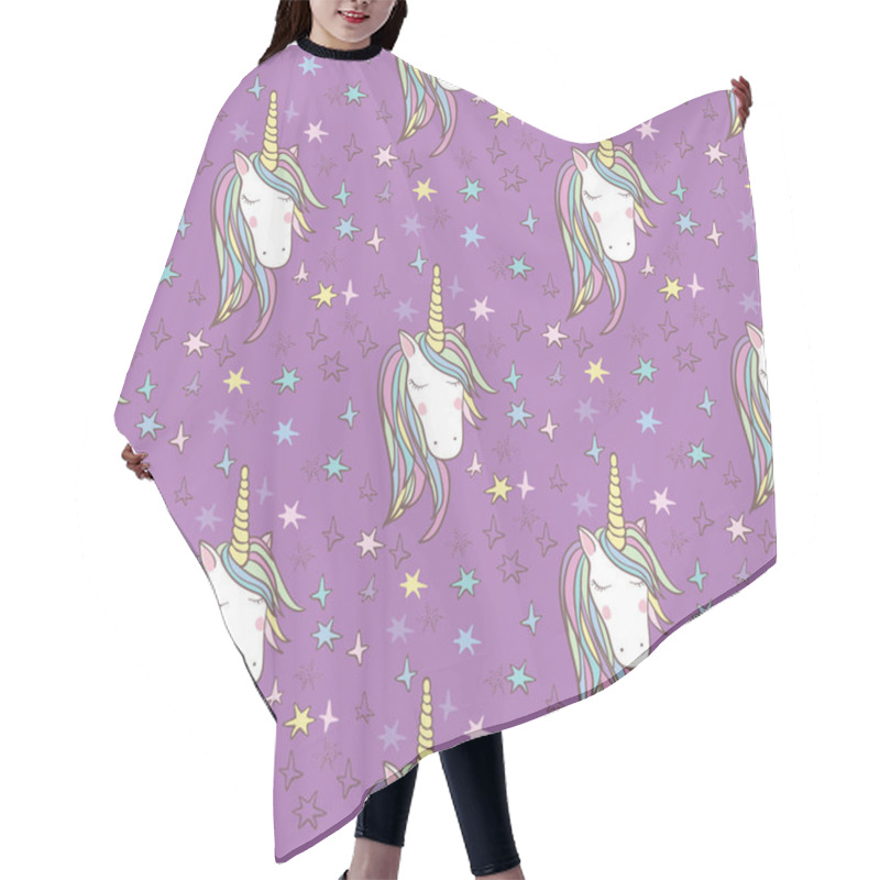 Personality  Unicorn Rainbow Seamless Pattern Hair Cutting Cape