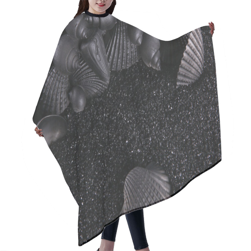 Personality  Black Sand And Seashells Hair Cutting Cape