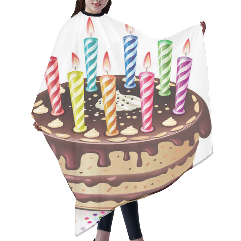 Personality  Chocolate Cake With Candles Hair Cutting Cape