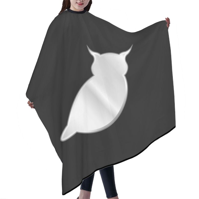 Personality  Big Owl Silver Plated Metallic Icon Hair Cutting Cape