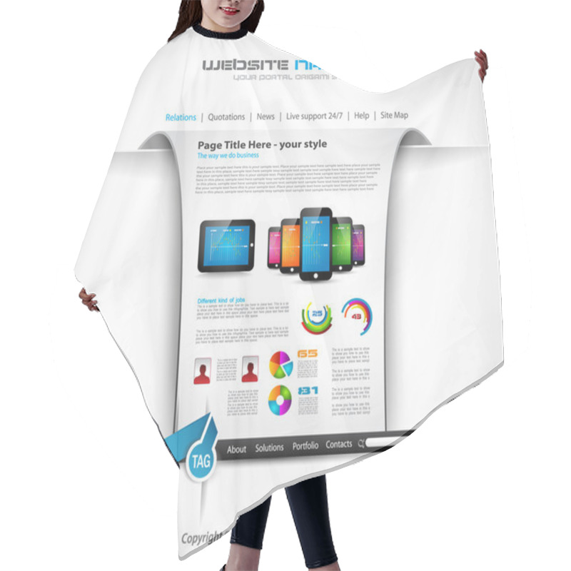 Personality  Modern Web Templave With Paper Style Background Hair Cutting Cape