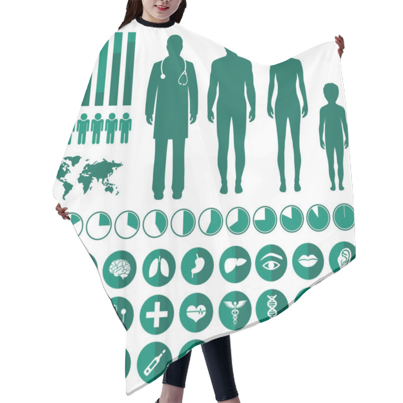 Personality  Vector Medical Infographic, Hair Cutting Cape