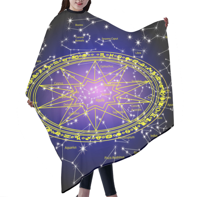 Personality  Sky The Stars Of The Constellation Hair Cutting Cape