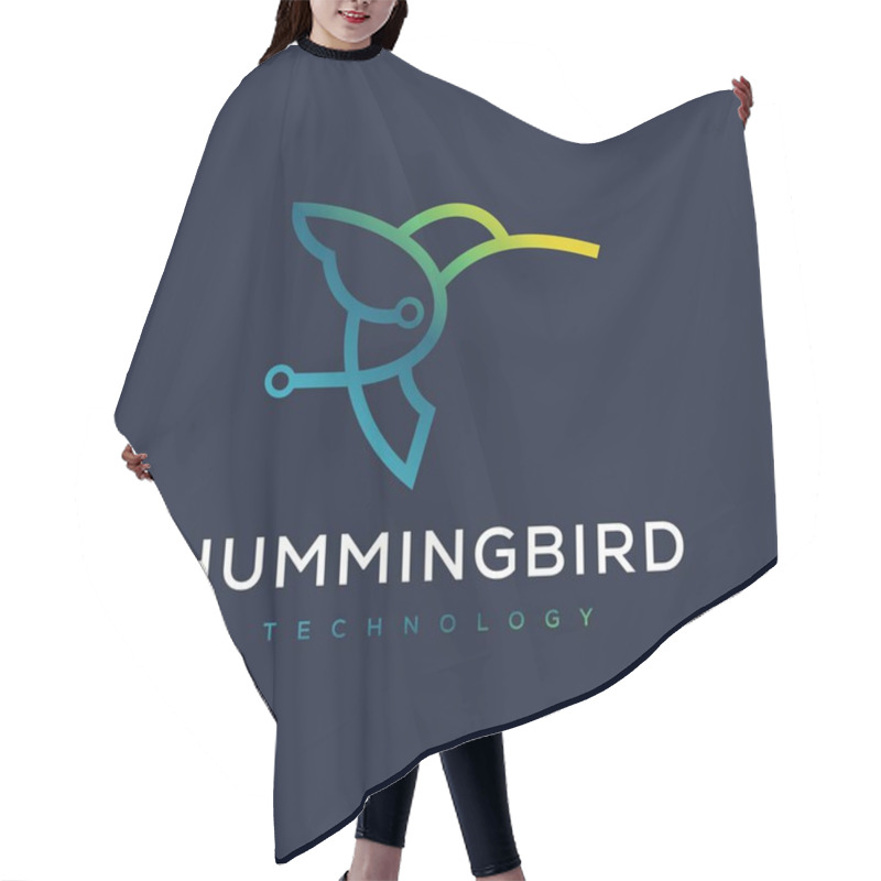 Personality  Hummingbird Colibri Logo Template, Technology, Smart, Future, Logo Design Vector. Hair Cutting Cape