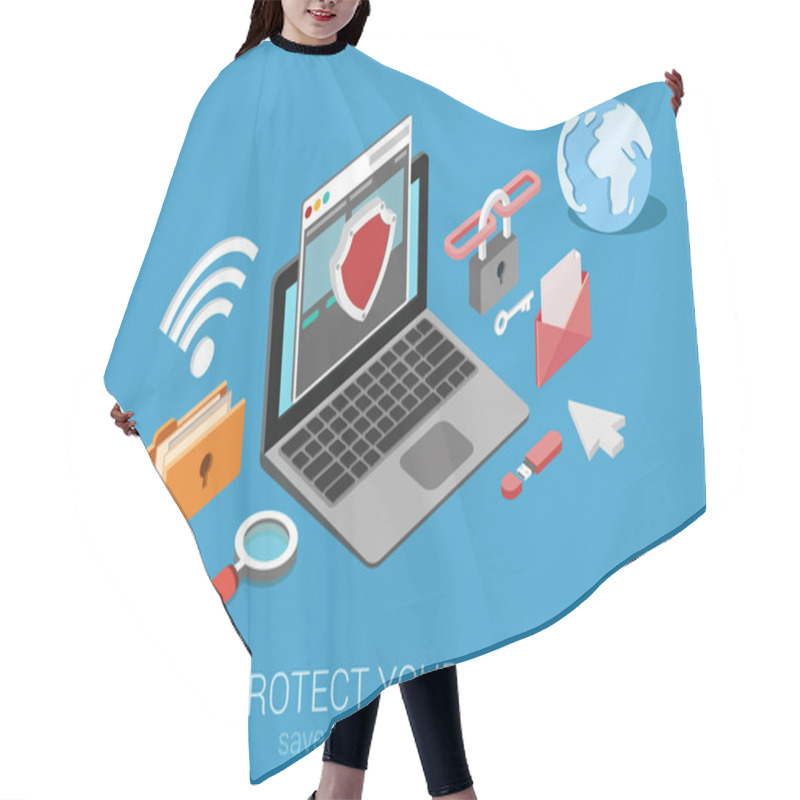 Personality  Web Isometric Online Safety Hair Cutting Cape