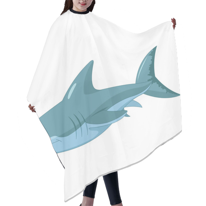 Personality  Cute Cartoon Shark Vector Illustration  Hair Cutting Cape