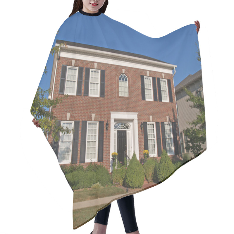 Personality  Large Two Story New Brick Home Built To Look Like An Old Historical Home. Hair Cutting Cape