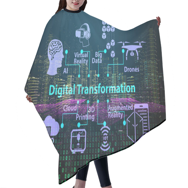 Personality  Digital Transformation Concept - 3d Rendering Hair Cutting Cape